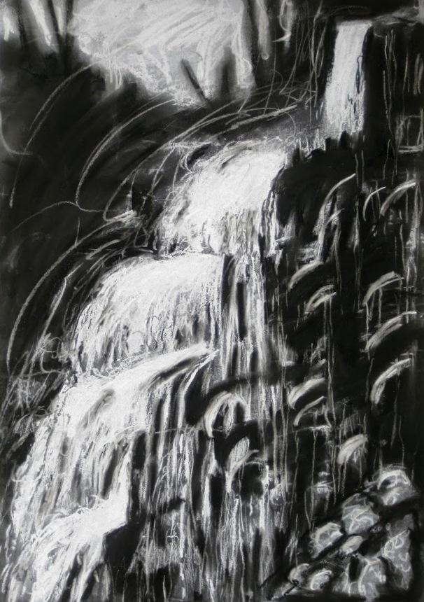 Waterfall (pastel chalk on paper)