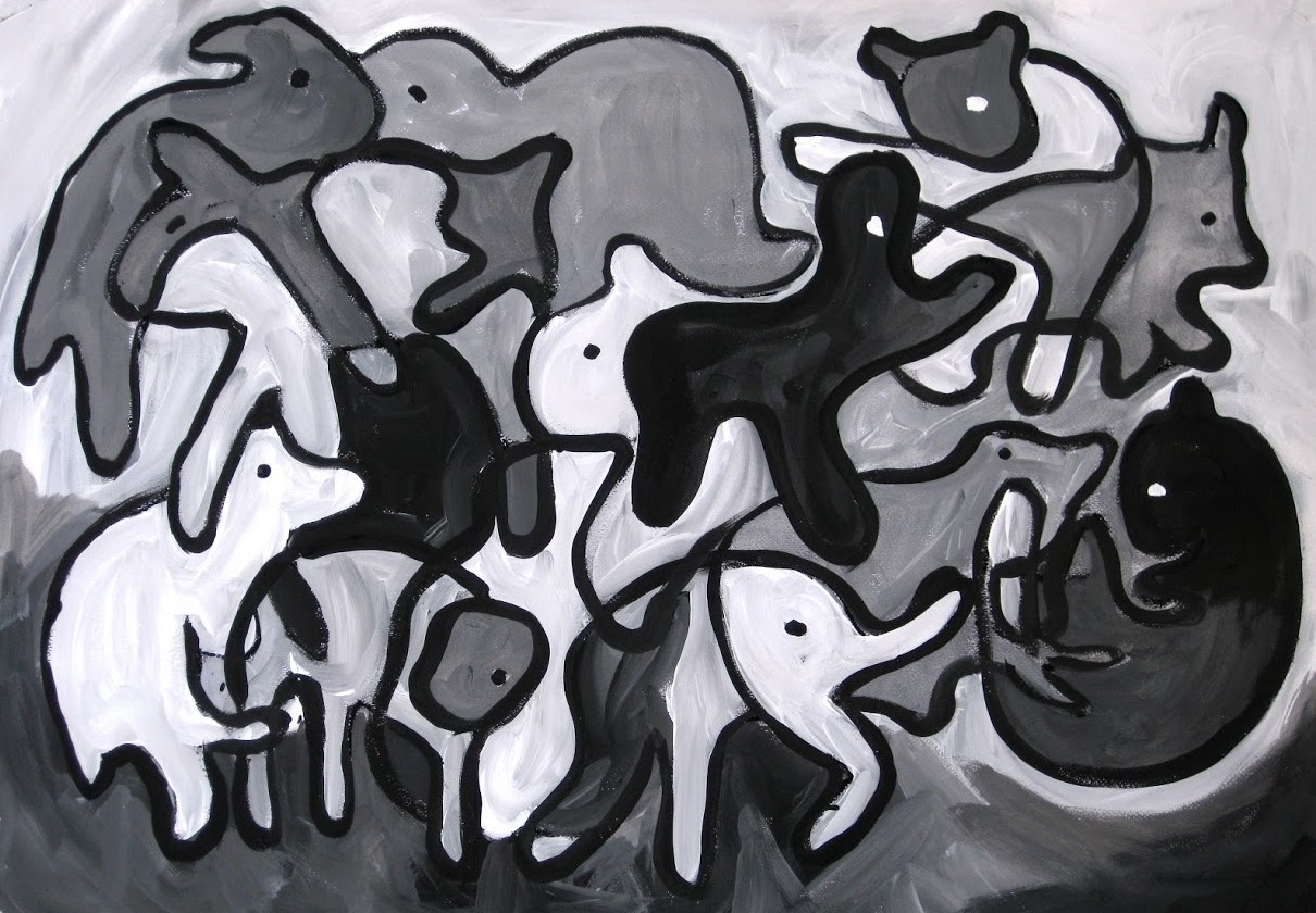 Lamboids (acrylic on paper)