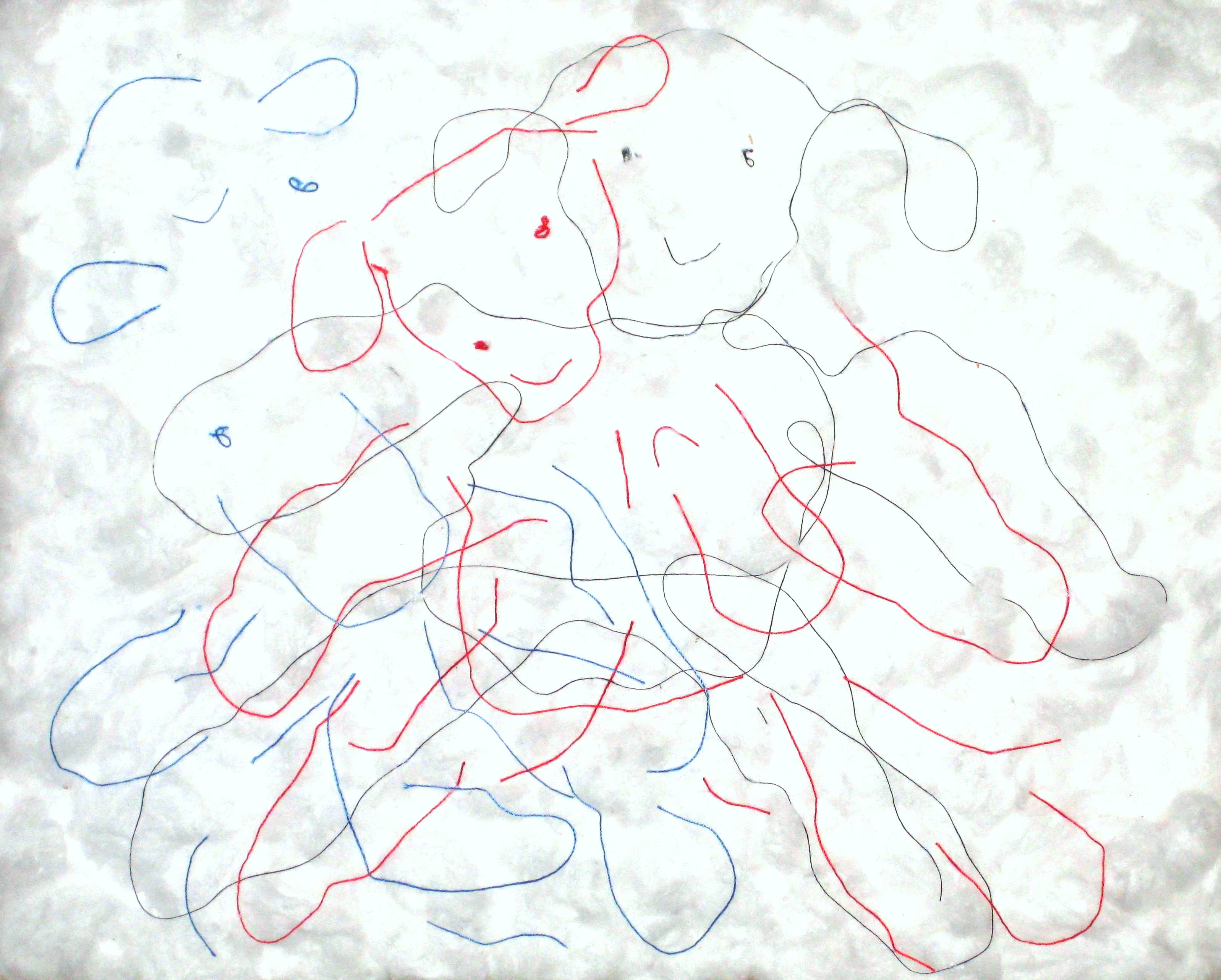 Rachel's Lamb 3 (cotton wool, thread)