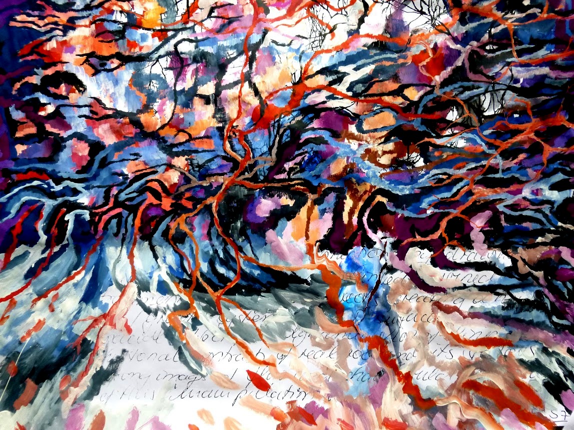 Root-rhizome (section)  (acrylic on photo-collage paper)