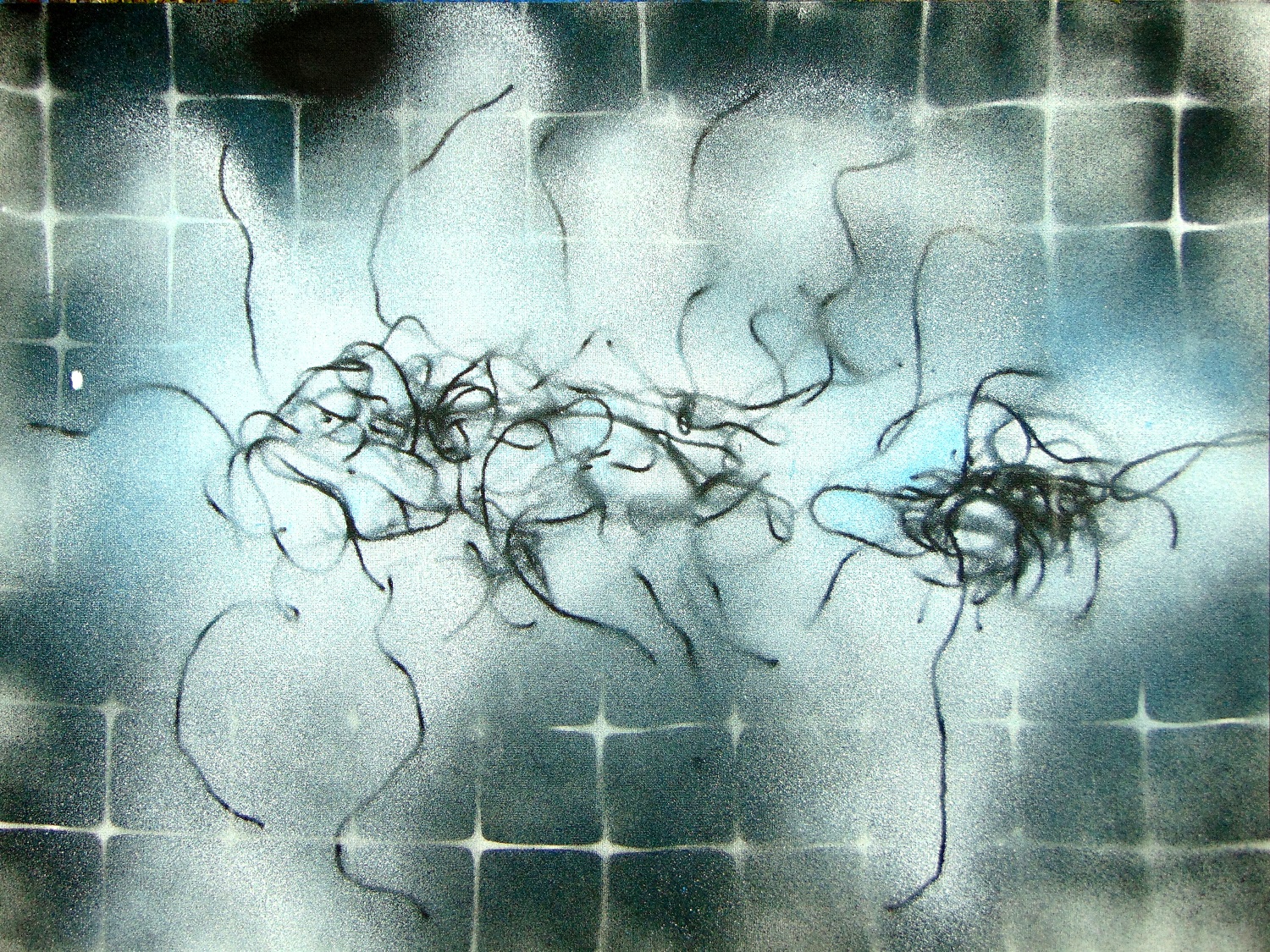Rhizome (spray paint on canvas paper, 54cm x 71cm)